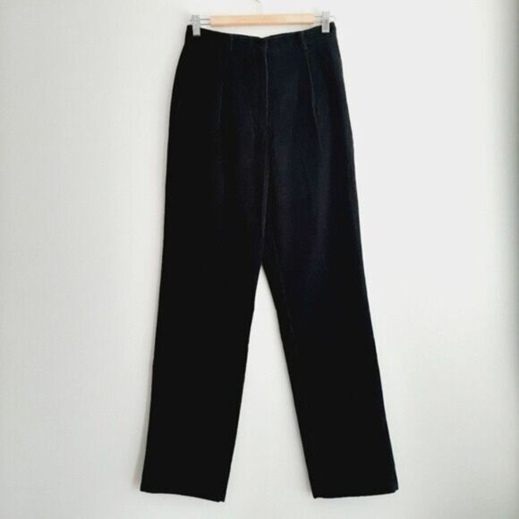 EDDIE BAUER Hi-rise Corduroy Straight Leg Pants Black Sz 6 - Picture 2 of 9